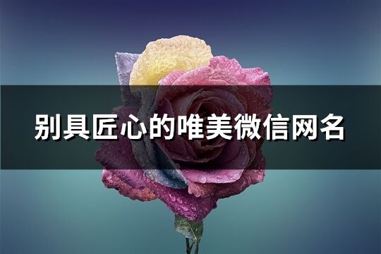 别具匠心的唯美微信网名(共82个)