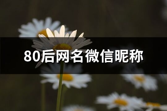 80后网名微信昵称(精选501个)