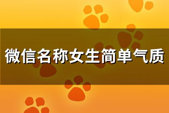 微信名称女生简单气质(共146个)