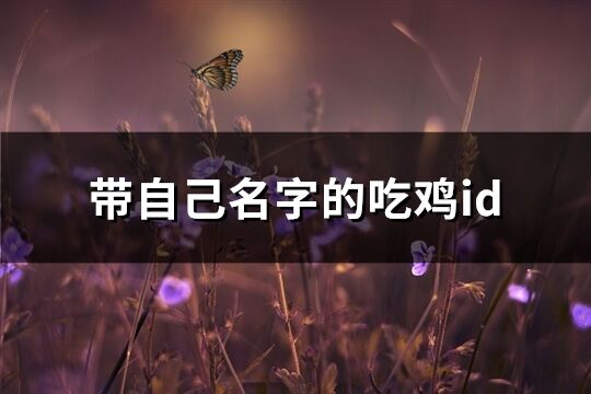 带自己名字的吃鸡id(精选312个)