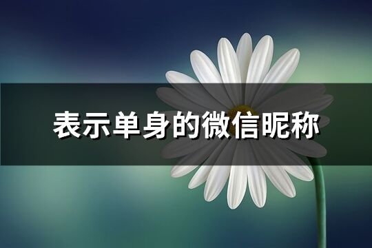 表示单身的微信昵称(142个)