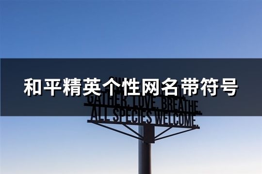 和平精英个性网名带符号(精选99个)