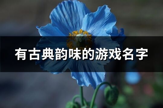 有古典韵味的游戏名字(精选722个)