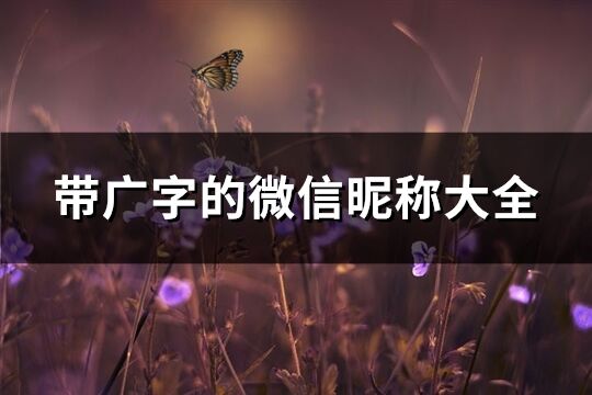 带广字的微信昵称大全(共57个)