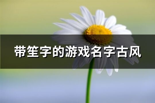 带笙字的游戏名字古风(68个)