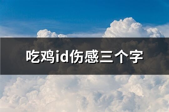 吃鸡id伤感三个字(共229个)