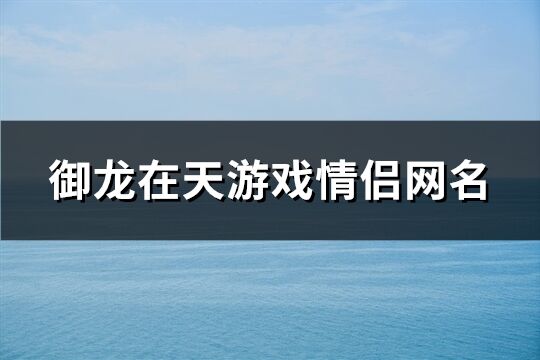 御龙在天游戏情侣网名(共126个)