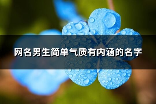 网名男生简单气质有内涵的名字(共428个)