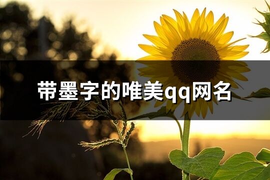 带墨字的唯美qq网名(共67个)