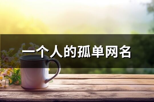 一个人的孤单网名(精选138个)