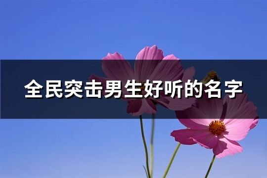 全民突击男生好听的名字(共250个)