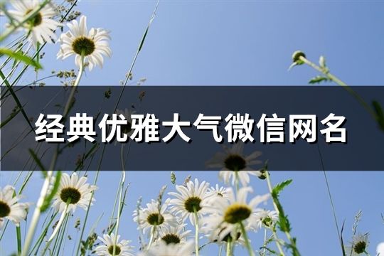 经典优雅大气微信网名(精选1714个)