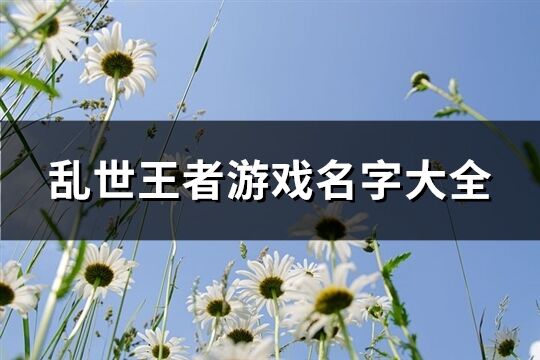 乱世王者游戏名字大全(精选237个)