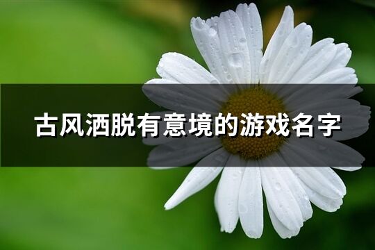 古风洒脱有意境的游戏名字(共728个)