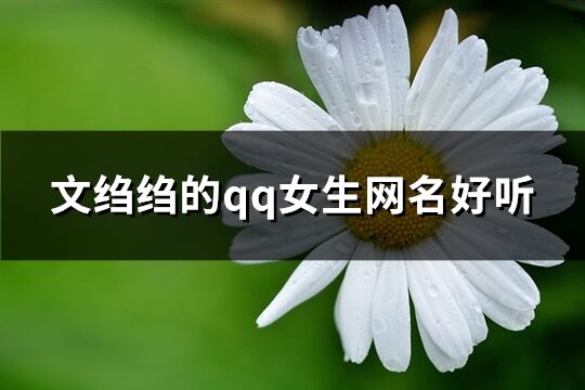 文绉绉的qq女生网名好听(共335个)