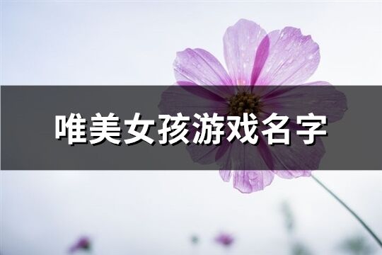 唯美女孩游戏名字(共616个)