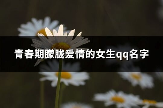 青春期朦胧爱情的女生qq名字(共88个)