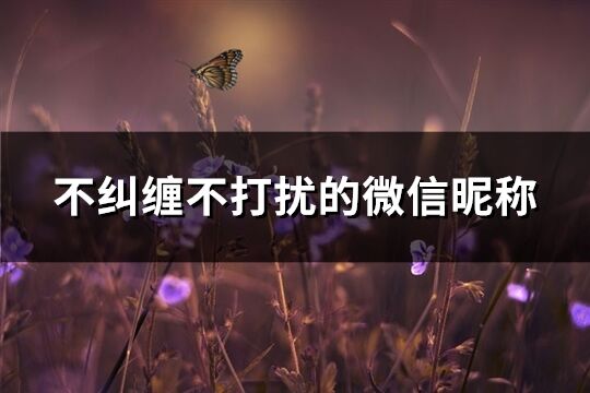 不纠缠不打扰的微信昵称(195个)