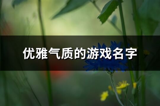 优雅气质的游戏名字(95个)