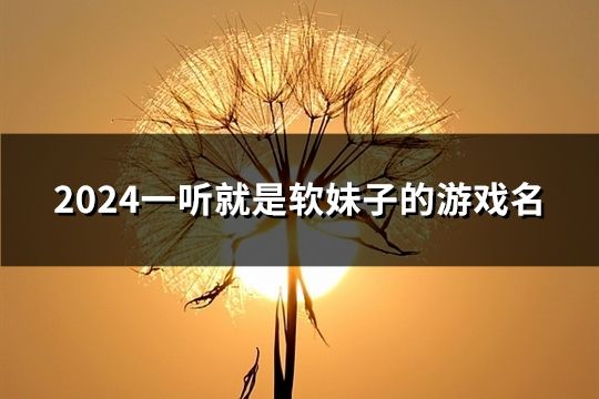 2024一听就是软妹子的游戏名(精选124个)