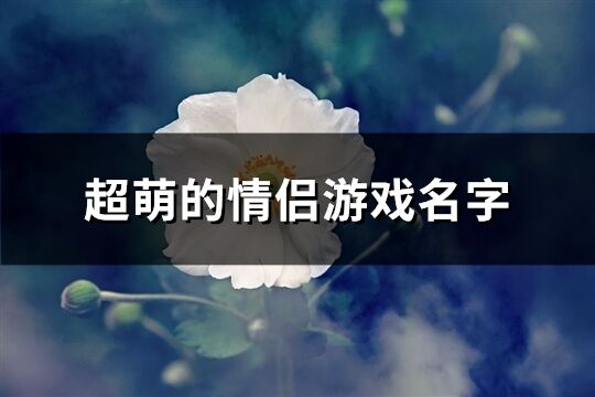 超萌的情侣游戏名字(共168个)