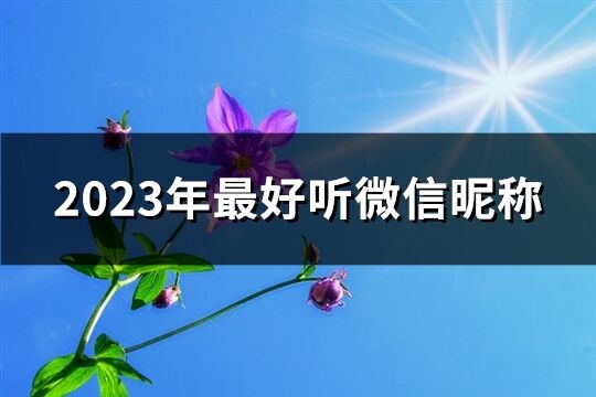 2023年最好听微信昵称(共2398个)