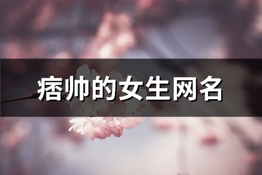 痞帅的女生网名(共81个)