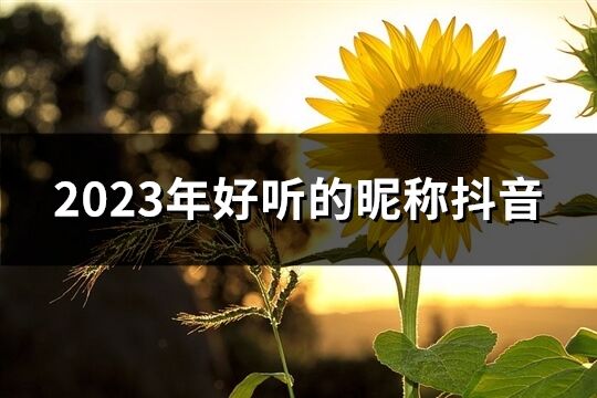 2023年好听的昵称抖音(精选1210个)