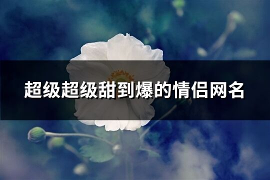 超级超级甜到爆的情侣网名(精选116个)