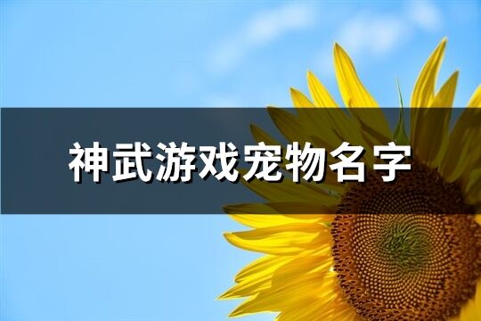 神武游戏宠物名字(共235个)