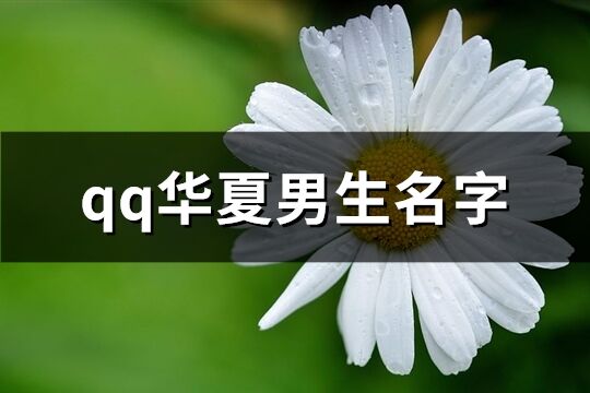 qq华夏男生名字(169个)