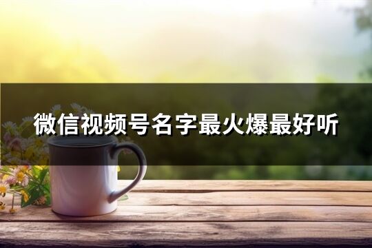 微信视频号名字最火爆最好听(共381个)