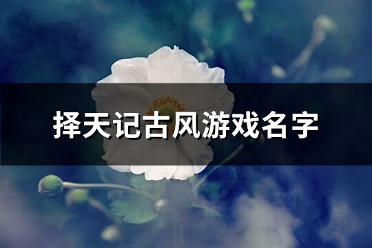 择天记古风游戏名字(精选372个)