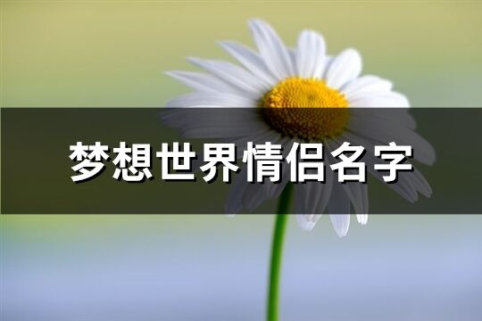 梦想世界情侣名字(76个)