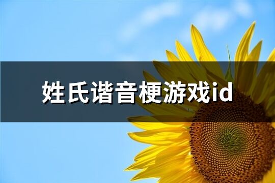 姓氏谐音梗游戏id(共158个)