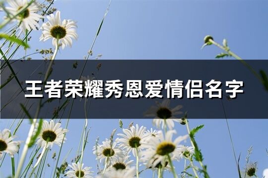 王者荣耀秀恩爱情侣名字(456个)