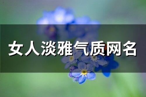 女人淡雅气质网名(87个)