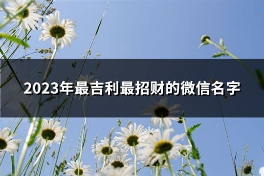 2023年最吉利最招财的微信名字(共1870个)