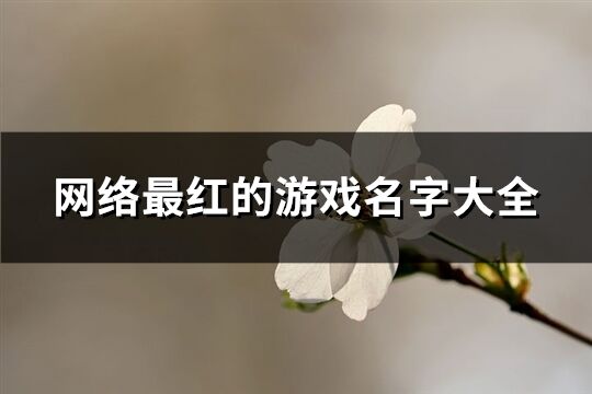 网络最红的游戏名字大全(精选521个)