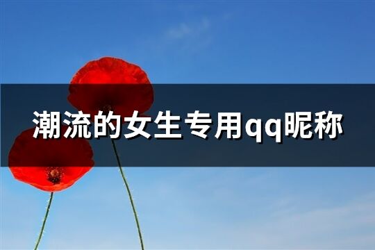 潮流的女生专用qq昵称(共295个)