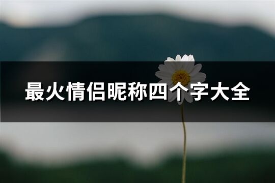 最火情侣昵称四个字大全(共426个)