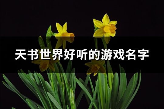 天书世界好听的游戏名字(精选242个)