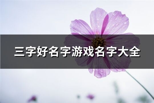 三字好名字游戏名字大全(共1077个)