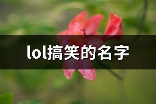 lol搞笑的名字(共161个)