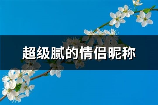 超级腻的情侣昵称(205个)