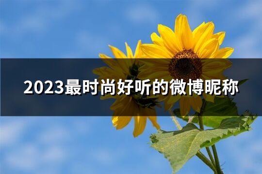 2023最时尚好听的微博昵称(共180个)