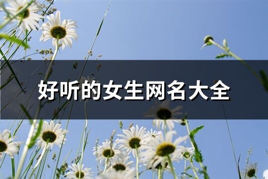 好听的女生网名大全(共710个)