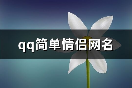 qq简单情侣网名(精选163个)