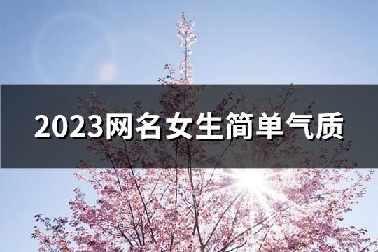 2023网名女生简单气质(共323个)