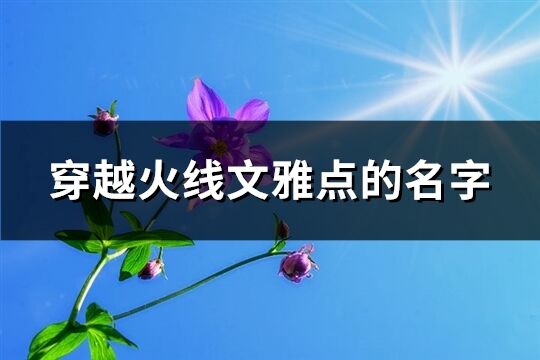 穿越火线文雅点的名字(共393个)